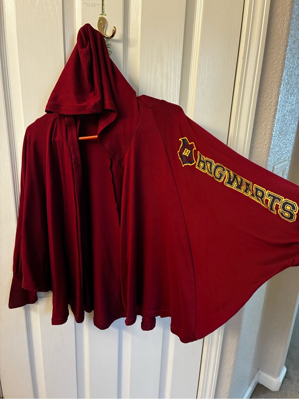 Hooded Cape Jacket - Burgundy